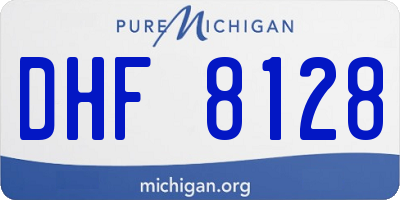 MI license plate DHF8128