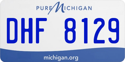 MI license plate DHF8129