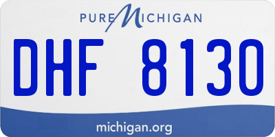 MI license plate DHF8130