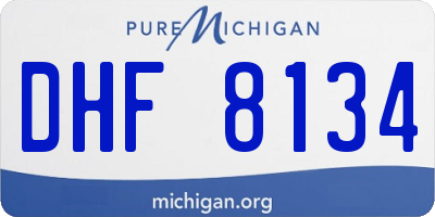 MI license plate DHF8134