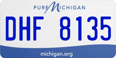 MI license plate DHF8135