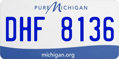 MI license plate DHF8136