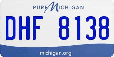 MI license plate DHF8138