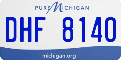MI license plate DHF8140