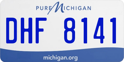 MI license plate DHF8141