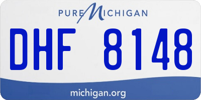 MI license plate DHF8148