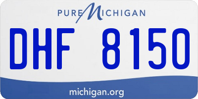 MI license plate DHF8150