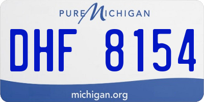 MI license plate DHF8154