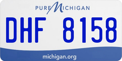 MI license plate DHF8158