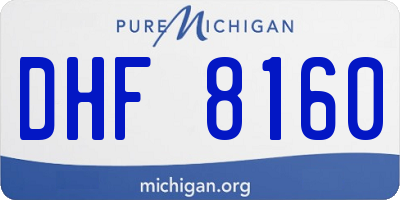 MI license plate DHF8160