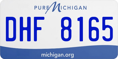MI license plate DHF8165