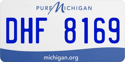 MI license plate DHF8169