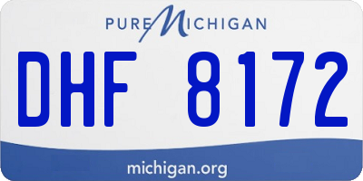 MI license plate DHF8172