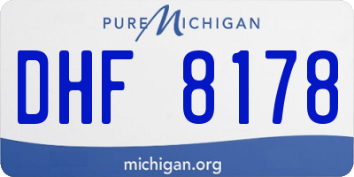 MI license plate DHF8178
