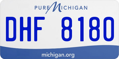 MI license plate DHF8180
