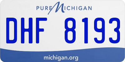 MI license plate DHF8193
