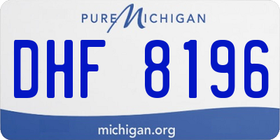 MI license plate DHF8196
