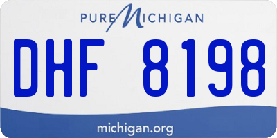 MI license plate DHF8198