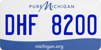 MI license plate DHF8200