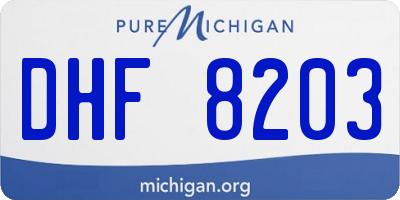 MI license plate DHF8203