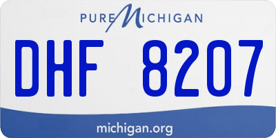 MI license plate DHF8207