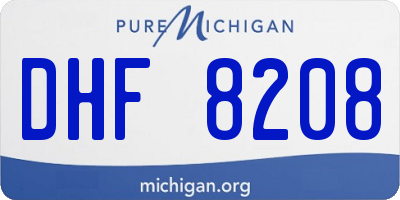 MI license plate DHF8208
