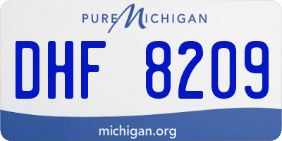 MI license plate DHF8209