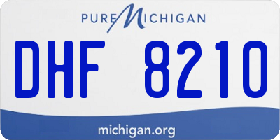 MI license plate DHF8210