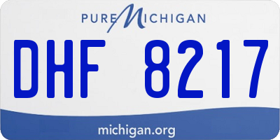 MI license plate DHF8217
