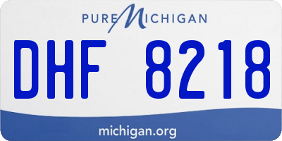 MI license plate DHF8218