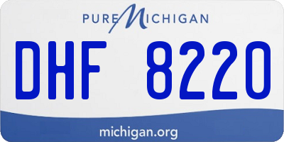 MI license plate DHF8220