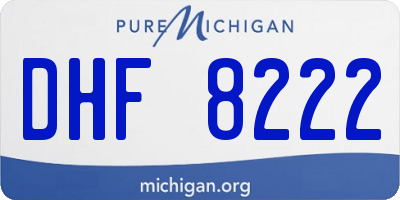 MI license plate DHF8222