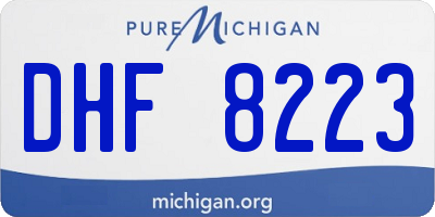 MI license plate DHF8223