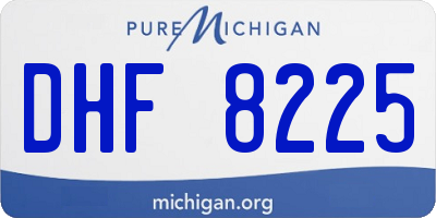 MI license plate DHF8225