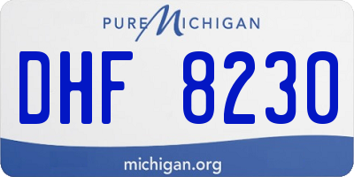 MI license plate DHF8230