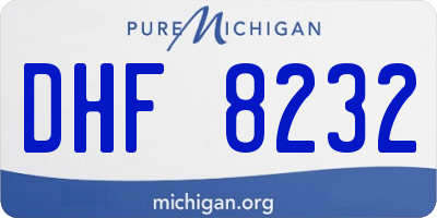 MI license plate DHF8232