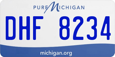 MI license plate DHF8234
