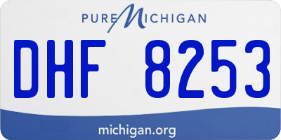 MI license plate DHF8253