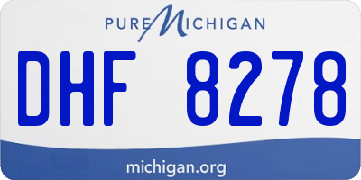 MI license plate DHF8278