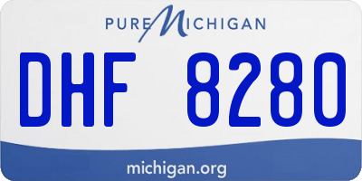 MI license plate DHF8280