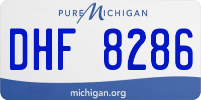 MI license plate DHF8286