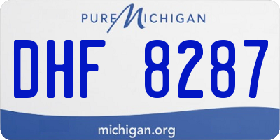 MI license plate DHF8287
