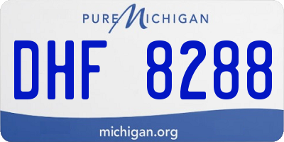 MI license plate DHF8288