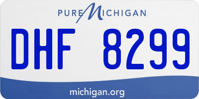 MI license plate DHF8299