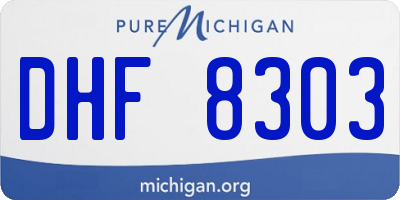 MI license plate DHF8303