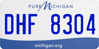 MI license plate DHF8304