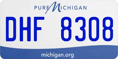 MI license plate DHF8308