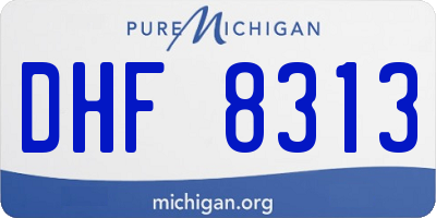 MI license plate DHF8313