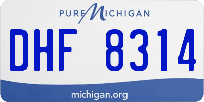 MI license plate DHF8314