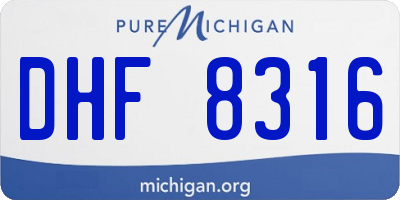 MI license plate DHF8316